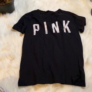 Pink caged neck t-shirt